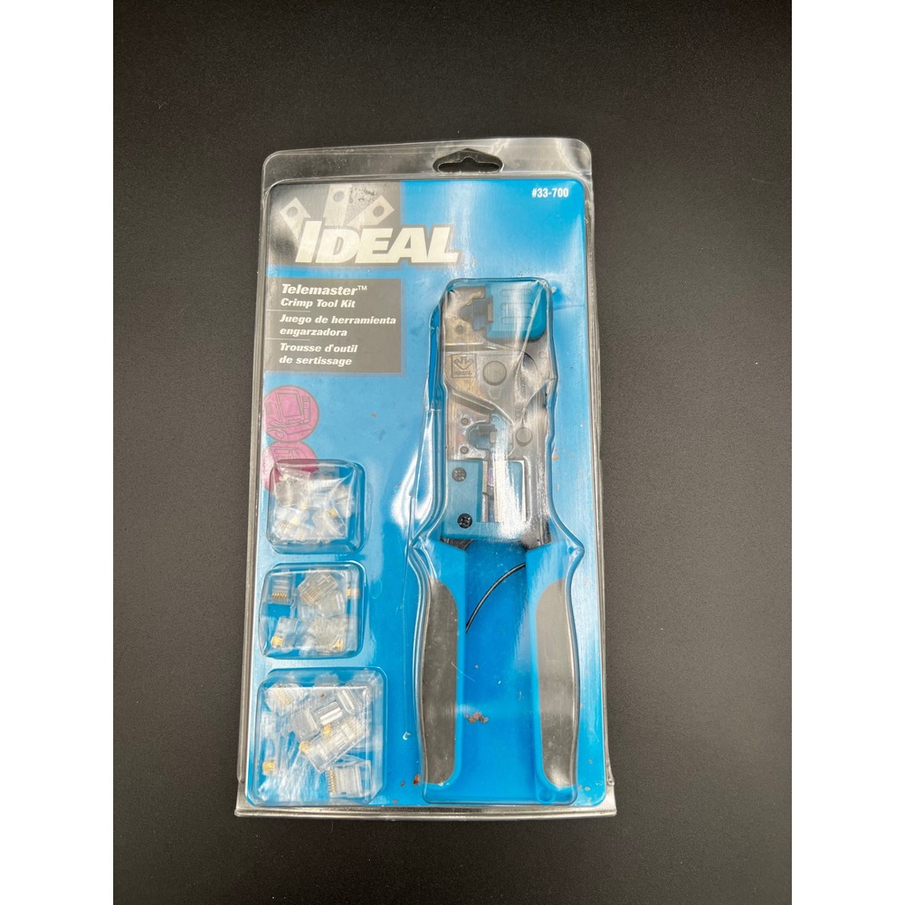Ideal Telemaster Crimp Tool Kit 33-700 RJ-11 RJ-45 Steel Blue Black New